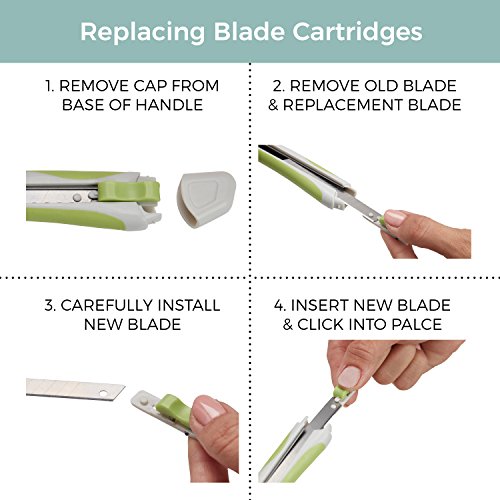 ECR4Kids Cutting Edge Ultra-Grip Mini Retractable Utility Knife - Heavy Duty Box Кътър, Зелен