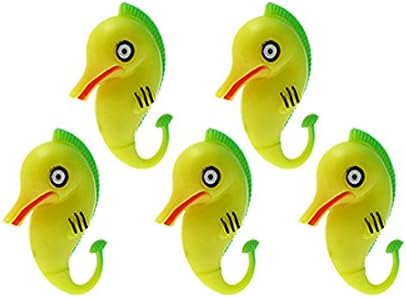uxcell Пластмасови Гиппокампи Аквариумни Риби Украшение Декор, Жълто/Зелено