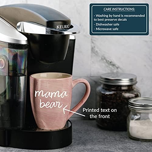 Мама Life Мама Pink Bear Large 20 oz Ceramic Coffee Mug Tea Cup, Розов
