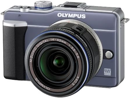 Olympus PEN E-PL1 12.3 MP Live MOS Micro Four Thirds Mirrorless Digital Camera with 14-42 милиметра f/3.5-5.6 Zuiko Digital Zoom Lens (Slate Blue) (стар модел)