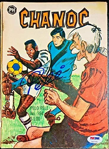 Пеле е Подписал Chanoc Comic Book 394 PSA DNA ITP COA - Футболни списания С Автограф