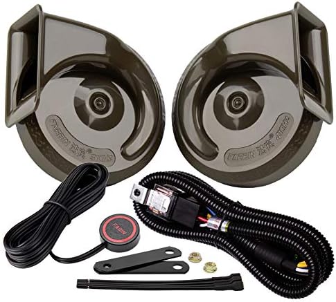 FARBIN Car Horn for Truck Motorcycle High/Low Тона Super Loud Horn 12v Waterproof Electric Horn (Черен рог, 12v)