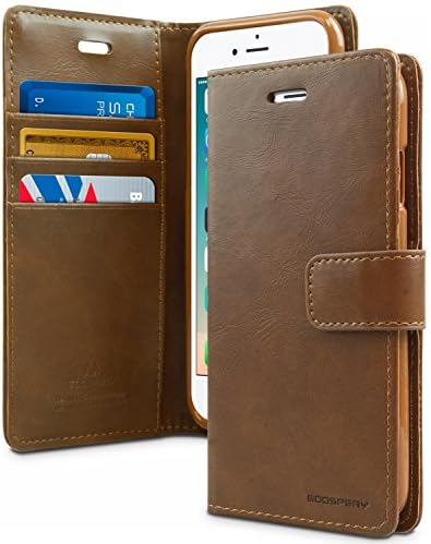 Goospery Blue Moon Портфейла for Apple iPhone SE 2020 Case, iPhone 8 Case, iPhone Case 7, Leather Stand Flip Cover (Brown) IP7-BLM-BRN