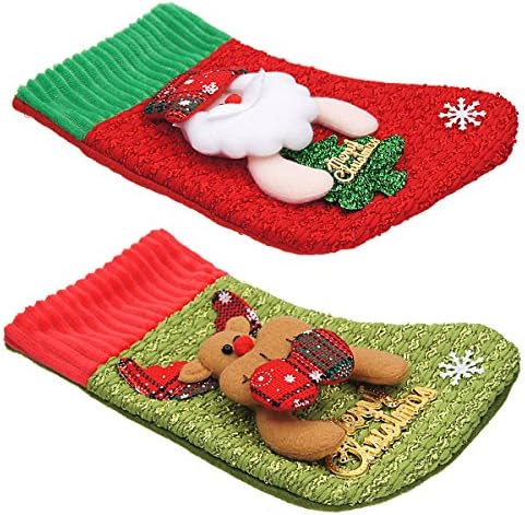 Лимбридж Коледни Мини-Чорапи, 8 Опаковане. 8 инча (ите) Малък 3D Деца Блясък Комплект, Филц, Коледно Дърво, Дядо Коледа,