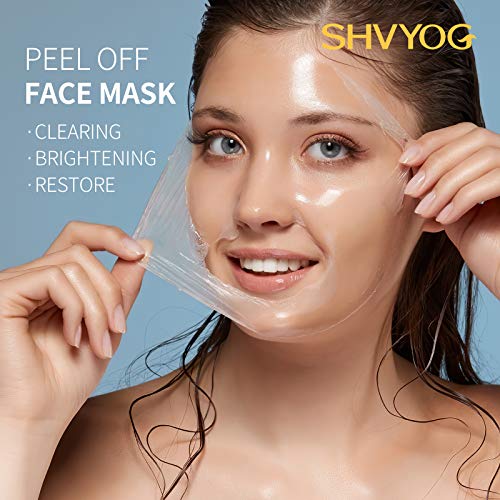 Calendula Peel Off Face Mask, SHVYOG 3-in-1 Blackhead Отстраняване Peel Off Mask with Vitamin C Serum & Brush, Почистваща и Дълбоко Почистваща Маска невен за мръсотия, Масла, акне, черни точки (100 г+30 мл)