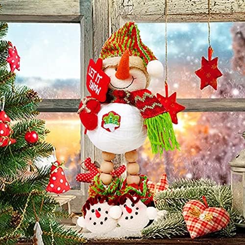 BWOLE 3 бр Дядо Коледа, Снежен човек Елен Коледен Орнамент, Дълги Крака на Застояла Фигурки, Играчки, Плюшени Стая Куклени