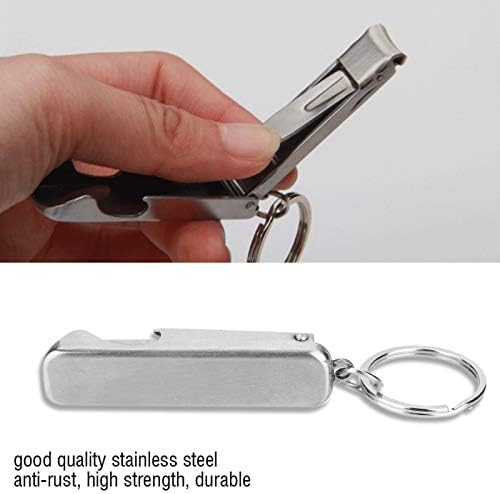 Ключодържател нокторезачки, 2 в 1 Мини-Инструмент за Ключодържател Пръстен Нож За Нокти, Кожички Отварачка За Бутилки,