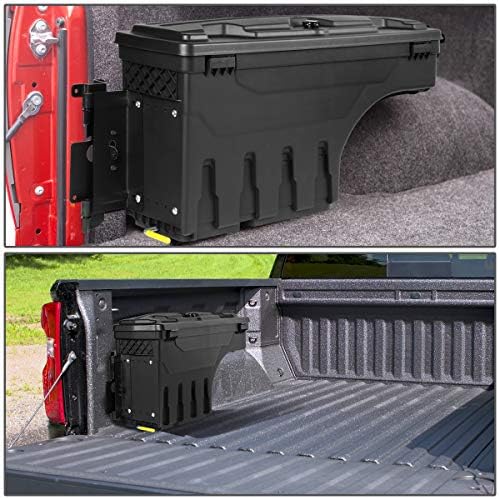 DNA АВТОМОБИЛИЗЪМ ZTL-Y-0102 Truck Bed Wheel Well Storage Case Tool Box w/Lock Лявата Страна За 15-20 F-150, black