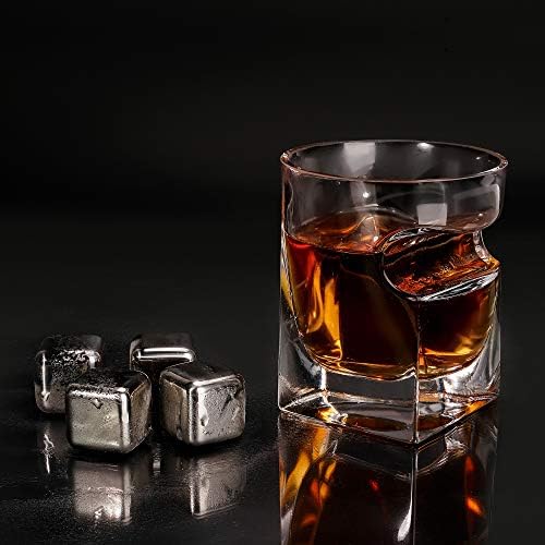 Подаръчен комплект от чаша за уиски с дървена кутия, камъни за уиски и подкрепа от шистов камък. Бърбън и Скоч Подаръци