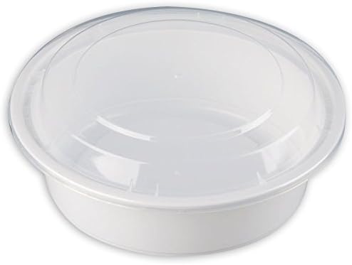 SafePro 32 грама. Бял кръгъл съд за микровълнова фурна с Прозрачен капак, Обяд-bento-Бокс, Контейнери за храна за вкъщи
