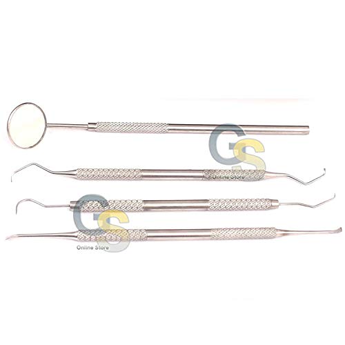 Набор от инструменти за отстраняване на зъбен камък на зъбен камък, Зъбни стъргало Стоматологично огледало и скалер 4