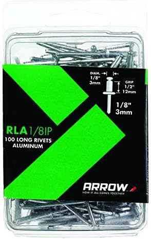 Arrow Fastener RLA1/8IP Дълги Алуминиеви 1/8-цолови нитове, 100 бр.