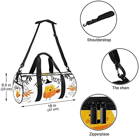 MaMacool Сладко Hand Drawn Хелоуин Trick Or Treat Екип Shoulder Carry Bag Платно Travel Bag for Gym Sports Dance Travel