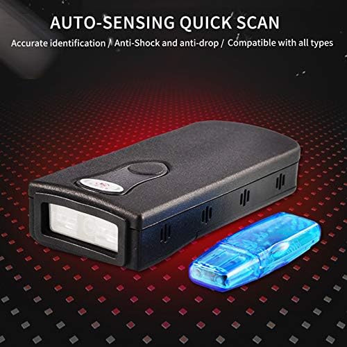 Безжичен баркод скенер QR Yencoly, Четец на QR-код FG2400D Mini Handhold, Съвместим с Bluetooth, Plug & Play, за супермаркет/Хотел