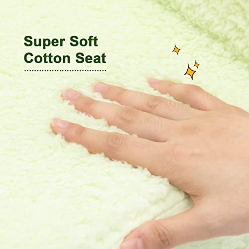 ALIMORDEN Kids Ultra-Soft Snuggle Foam Filled Chair, Single Cuddly Sherpa Sofa for Boys and Girls, Lime Green