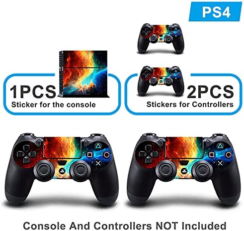 FOTTCZ PS4 Skin Whole Body Рибка Skin Sticker Стикер на Кутията за Конзолата Playstation 4 и две Контролери - Оранжева