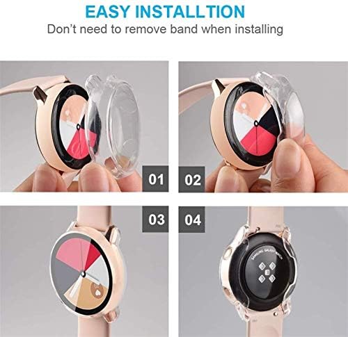 CMYYFA Защитен Калъф за Samsung Galaxy Watch Active 2 40 мм 44 мм Смарт Часовници Аксесоари TPU Покритие за Защита на Обвивката на Капака рамка (Цвят : розов диаметър на циферблата : акт?