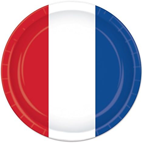 Beistle 4th of July Patriotic Round Plates, 9, Червено/Бяло/Синьо
