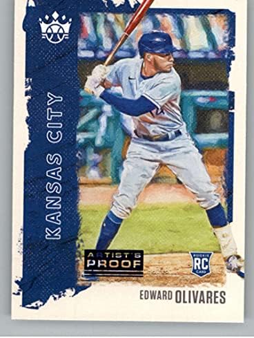2021 Diamond Kings Artist Proof Blue 45 Edward Olivares RC Новобранец Card Kansas City Рояли Official MLB PA Trading