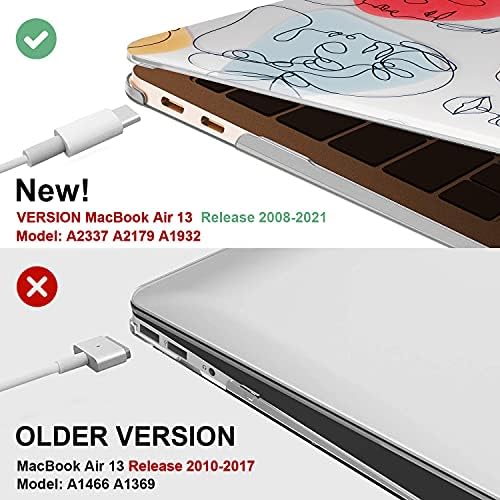 B BELK е Съвместим с MacBook Air 13 инча, Калъф 2020 2021 2019 2018 Съобщение Модел A2337 M1 A2179 A1932 Touch ID, Пластмасов