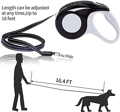 QDY -3M/5M Retractable Dog Leash, Пет Cat Puppy Leashes with Non-Slip Handle, One-Hand Brake, Lock, Suitable for Small