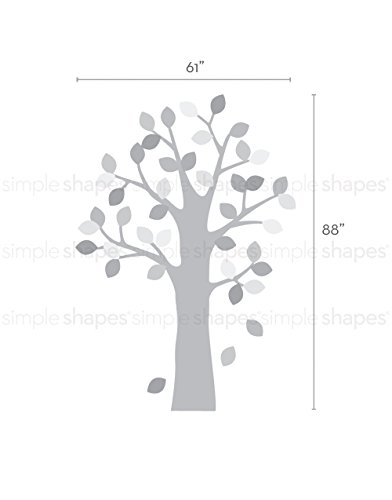 Pattern Tree with Leaves Wall Sticker - Peel and Stick - Winter-Grey - by Simple Shapes