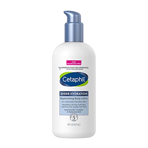 CETAPHIL Чисто Hydration Fragrance Free Пополняющий Лосион за тяло за Суха Кожа | 16 течни унции | 48Hr Sensitive Skin