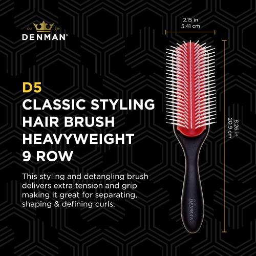 Denman Hair Brush for Къдрава Коса D5 - Heavyweight 9 Row Classic Styling Brush for Styling – Распутывание, разделяне,