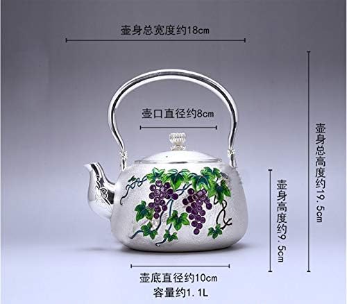 Ръчно изработени S999 сребро Чайник, Кана за топла вода в Чайника Iron coffee Maker Чаена чаша 1100 мл Капацитет S. Y.