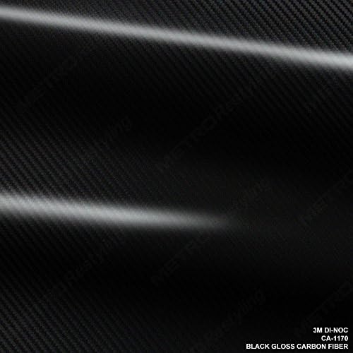 3M CA-1170 DI-NOC GLOSS BLACK CARBON FIBER 3in x 5in (РАЗМЕР на ПРОБАТА) Flex Рибка Wrap Film