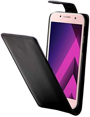 Калъф за мобилен телефон HAIJUN за Galaxy A3 (2017) Вертикален Флип Кожен калъф(черен) (Цвят : черен)