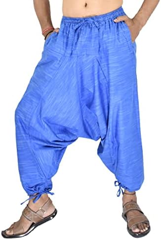 Whitewhale Мъжки и Дамски Памучни Летни Широки Панталони Boho Аладин Хипитата Yoga Harem Pants