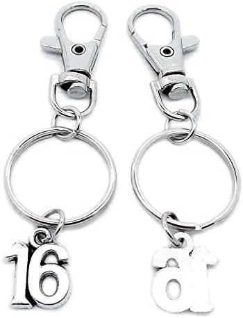 Keyring Ключодържател Wholesale Suppliers Jewelry Омар Clasps ZZ5X0Y Number Numeral 16 Tag