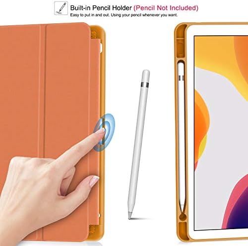 Soke New iPad 10.2 Case with Молив Holder for iPad 9th Generation 2021 /8th Генерал 2020/7th Gen 2019 - Премиум устойчив на удари калъф с мека задния капак на TPU и автоматично лягане/пробуждането за iPad 10.2 ?