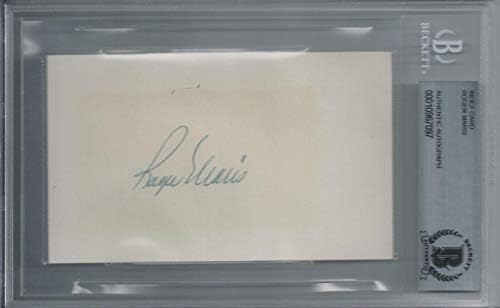 РОДЖЪР МАРИС SIGNED INDEX CARD БЪЛГАР BECKETT CERTIFIED AUTHENTIC AUTOGRAPH d. 1985 - MLB Cut Signatures