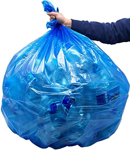 Рели. SuperValue 55-60 Gallon Recycling Bags (75 Броя), Made in USA - Blue Trash Bags Heavy Duty 55 Gallon - 60 Gallon