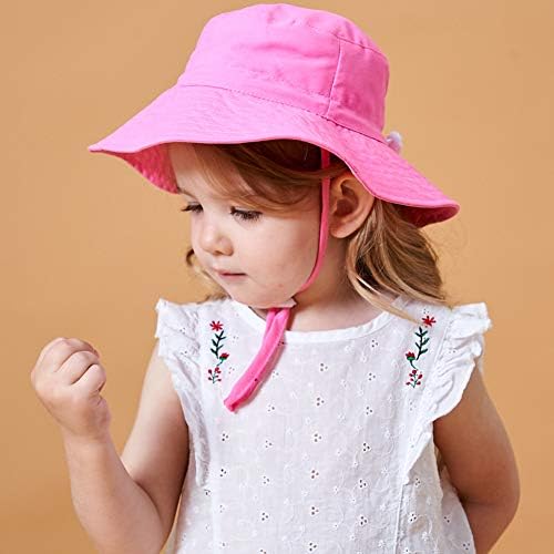 Sun Hat Baby Boy гърлс Summer Beach Cap, UPF 50+ Sun Protection Cap Fish Bucket Hats for Toddler Kids 2-Pack