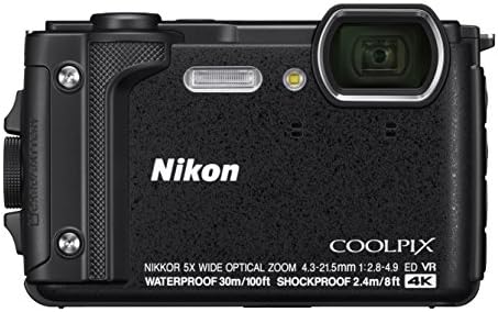 Nikon стилен компактен дизайн, w300 Водоустойчив подводни дигитална камера с TFT LCD, 3, черен (26523)