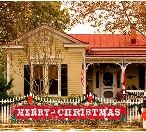 O-сърце Весела Коледа Banner, Голям Коледен Знак, Коледни Украси за Външно Вътрешно Огромен Коледа у Дома Home Outdoor