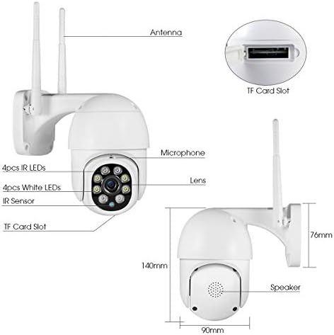 AI Traking Pan Tilt Outdoor Security 3MP Wireless ВИДЕОНАБЛЮДЕНИЕ 8X Digital Zoom, WiFi IP Куполни Surveillance Camera,