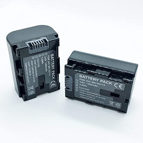 Акумулаторна с 2 Камери Бърз Батерия Комплект за Подмяна Съвместима с JVC Everio GZ-HM30SE, GZ-HM30SEK, GZ-HM30SEU HD