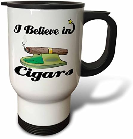 Пътна чаша 3dRose I Believe in Cigars, 14 грама, Многоцветен