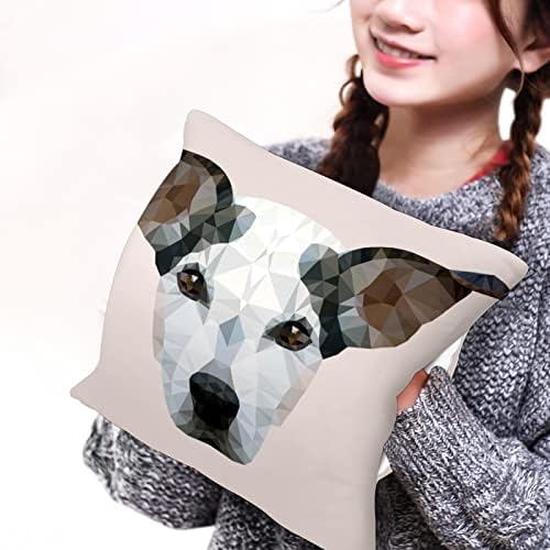 Топло за ръце с предпазни ръкавици, подходящи за деца и за дами, за да се затопли Абстрактна Полигональная куче - Бяло