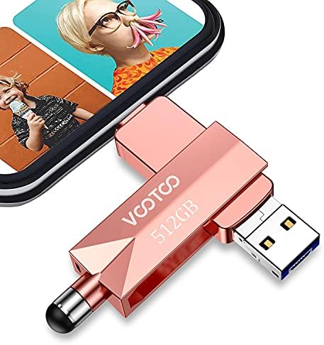 VOOTOO USB 3.0 Flash Drive 512GB Memory Stick, USB 3.0 External Storage Thumb Photo Stick е Съвместим с мобилен телефон