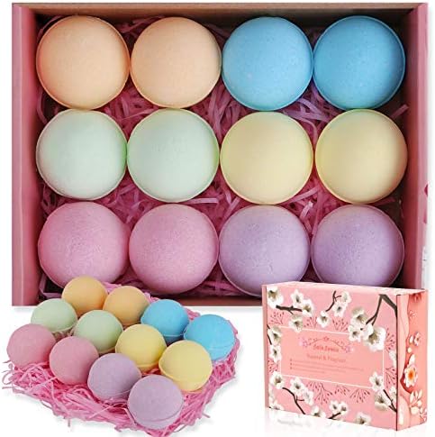 Coquimbo Bath Бомби, 12Pcs Собственоръчно Bath Bomb Gift Set with Natural Essential Oils, Moisturize Skin, Perfect for