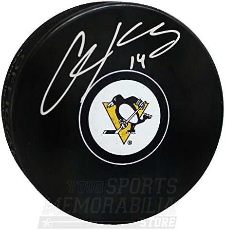 Крис Куниц Питсбърг Пингуинс Подписа Хокей шайба с автограф от Пингвини