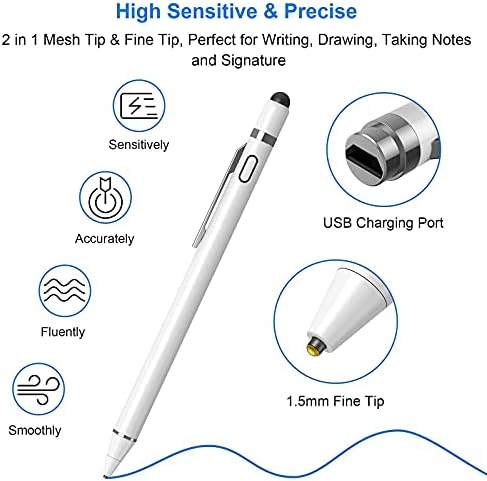 NTHJOYS Active Stylus Pens for iPad with 2 Pcs Mesh Caps Replacement Пакет