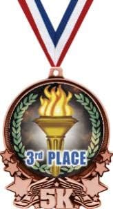 5K Медалите, 3 3-то място Състезателна Медал, Отлична 5K Бягаща медал Награди Бронзов Прайм