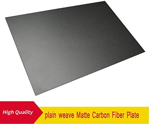 LIUHUA 3K Full Carbon Fiber Sheet Panel Plate Fiber Raw Materials(Plain Weave Matte Surface)-250mmx250mm-0.5 mm