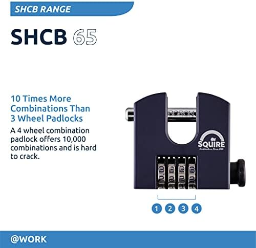 Squire Locks SHCB65 Stronghold Hi-Security Padlocks, Черен